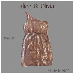 Alice & Olivia- One Shoulder Sequined Mini!
